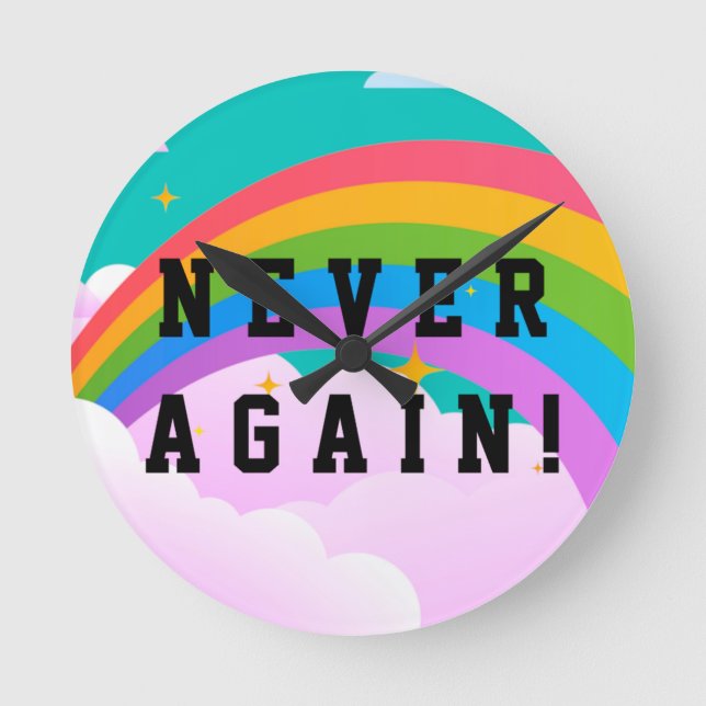 NEVER AGAIN ROUND CLOCK (Front)