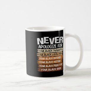 Never Apologize Black History Month Blm Melanin Pr Coffee Mug