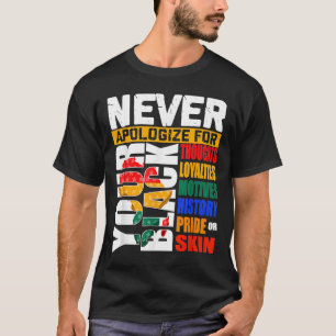 Never Apologize Black History Month BLM Melanin Pr T-Shirt