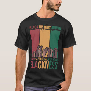 Never Apologize Black History Month BLM Melanin Pr T-Shirt