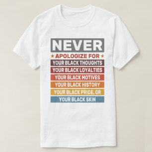Never Apologize For Your Black History Month Cool T-Shirt