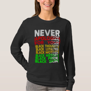 Never Apologize for your Blackness, Black Thoughts T-Shirt