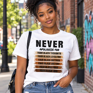 Never Apologize for Your Blackness Empowerment T-Shirt