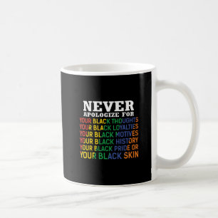 Never Apologize   Juneteenth   Black Pride Coffee Mug
