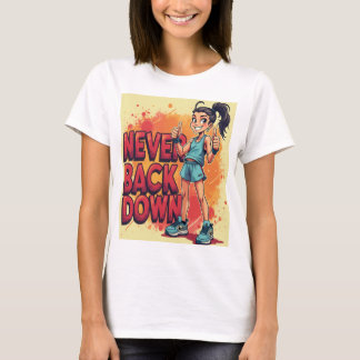 Never Back Down - Bold and Motivational  T-Shirt