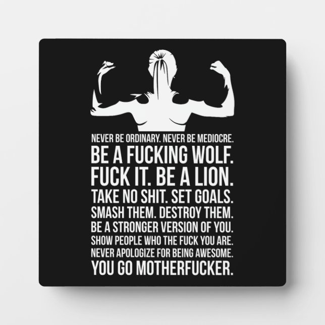 Never Be Ordinary - Women's Fitness Motivational Plaque (Front)