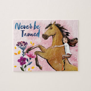 "Never Be Tamed" Spirit & Lucky Watercolor Art Jigsaw Puzzle