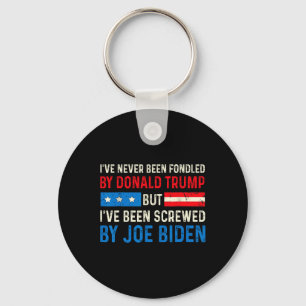 Never Been Fondled By Trump But Biden Election Fun Keychain