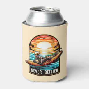 Never Better - Skeleton Surfing Sunset Wave Can Cooler