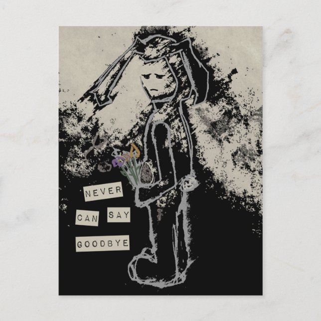 never can say goodbye sinibunny postcard (Front)