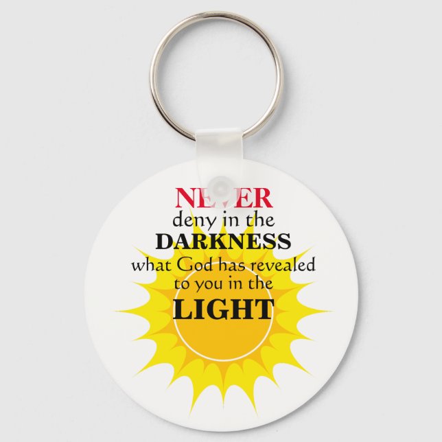 Never Deny in the Darkness Keychain (Front)
