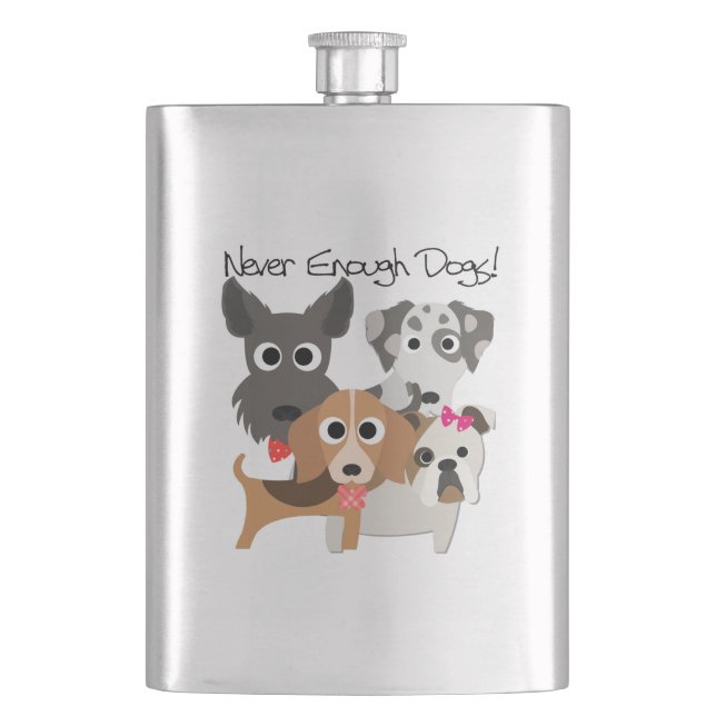 Never Enough Dogs Hip Flask (Front)