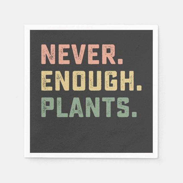 Never Enough Plants Gardening Vintage Napkin (Front)