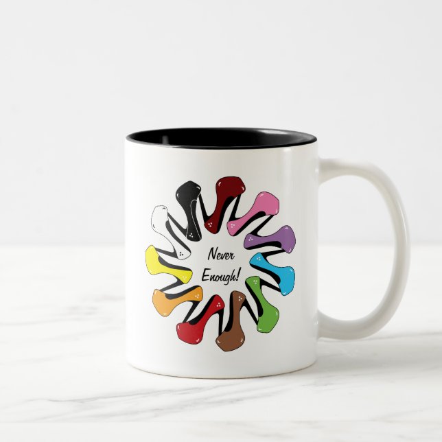 Never Enough Shoes (customizable) Two-Tone Coffee Mug (Right)