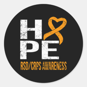 NEVER EVER EVER GIVE UP HOPE RSDCRPS AWARENESS T S CLASSIC ROUND STICKER