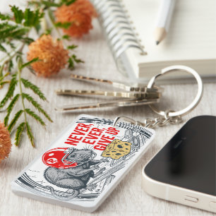 Never ever give up 2 keychain