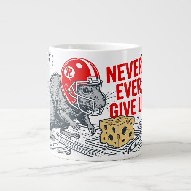 Never ever give up 2 large coffee mug (Front)