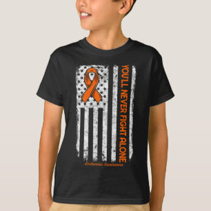 Never Fight Alone Blood Cancer Leukaemia Awareness T-Shirt