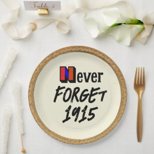 Never Forget 1915 Paper Plate
