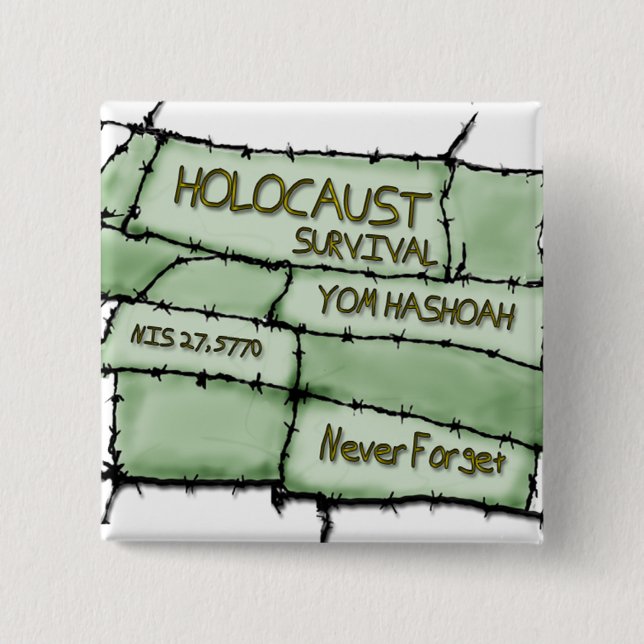 Never Forget 2 Inch Square Button (Front)