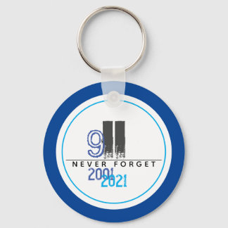 Never Forget 911 Blue World Trade Centre Keychain