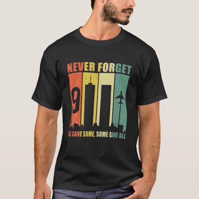 Never Forget 9-11-2001 20Th Anniversary Vintage T-Shirt (Front)