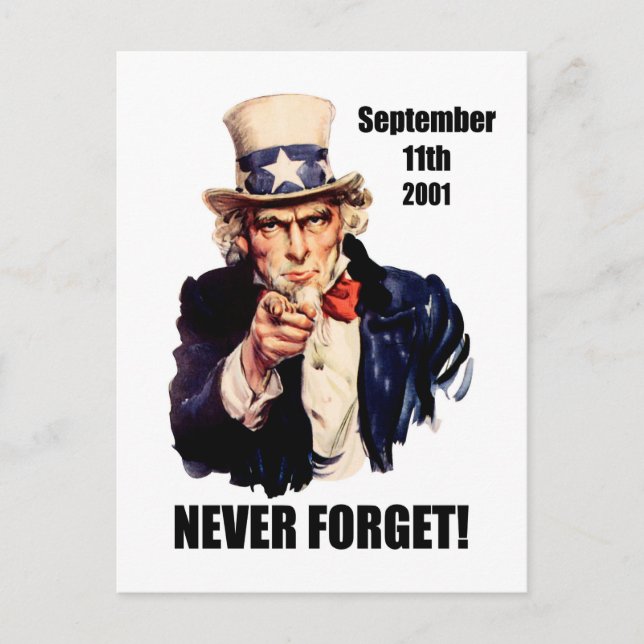 Never forget 9/11 postcard (Front)