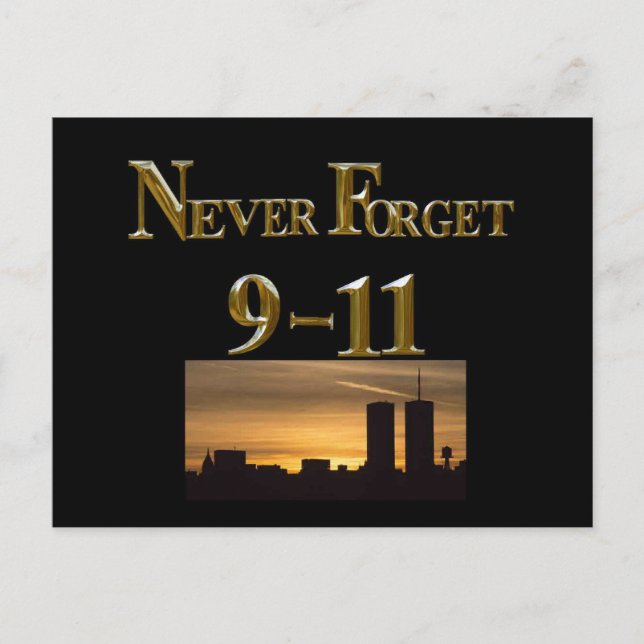 NEVER FORGET 9-11 POSTCARD (Front)