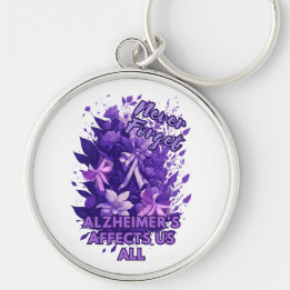 Never Forget Alzheimer's Affects Us All - End Alz  Keychain
