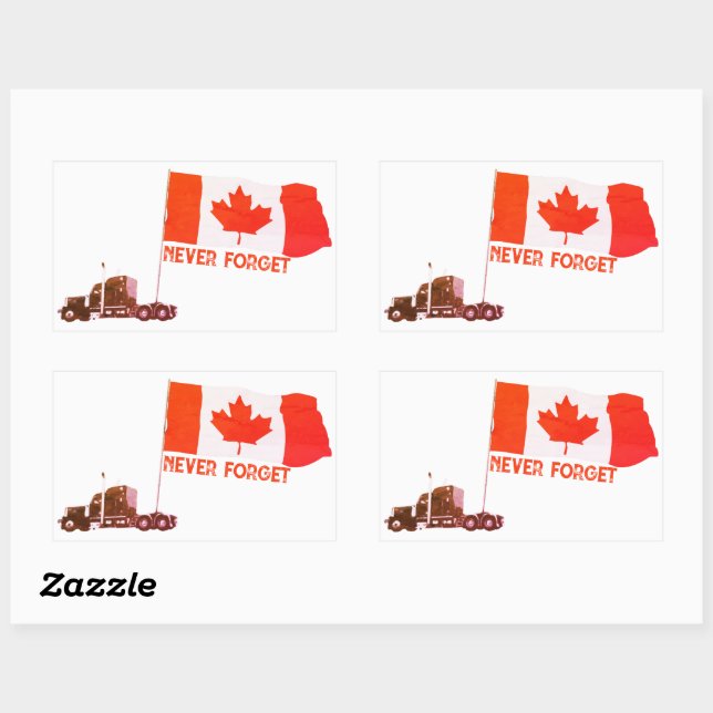 "Never Forget" Canadian Trucker Convoy  Sticker (Sheet)
