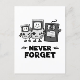 Never Forget Casse tape Vintage 90s aesthetic Holiday Postcard