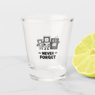 Never Forget Casse tape Vintage 90s aesthetic Shot Glass