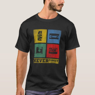 Never Forget Cassette Tape VHS Gamer Old School Mu T-Shirt