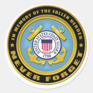 Never Forget Coast Guard copy Classic Round Sticker