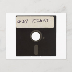 Never Forget Computer Floppy Discs Postcard