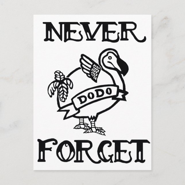 Never Forget- Dodo Postcard (Front)