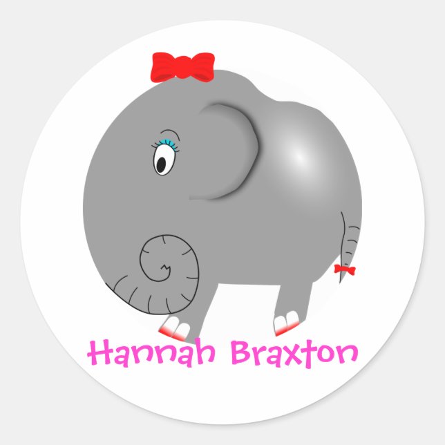 Never Forget Elephant Personalized Name Label (Front)