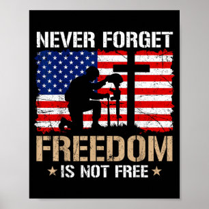 Never Forget Freedom Isnt Memorial Day Flag US Poster