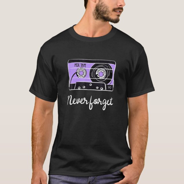 Never Forget Funny Floppy Disc VHS Tape 90S 80S Ge T-Shirt (Front)