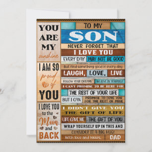 Never Forget I Love U - Dad To Son  Invitation