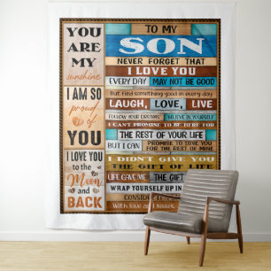 Never Forget I Love U - Dad To Son Tapestry