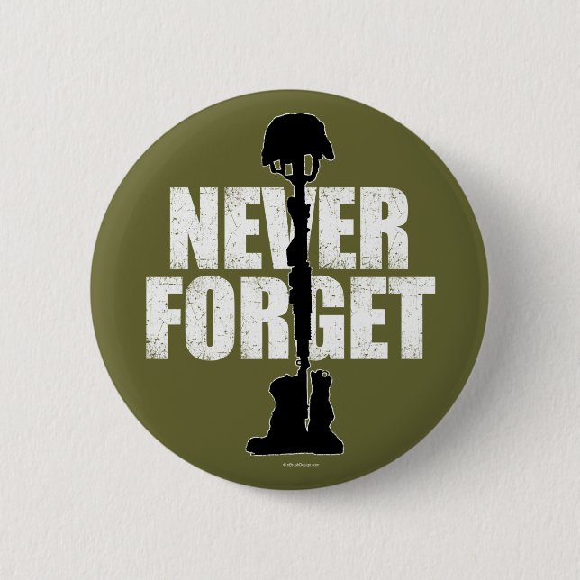 Never Forget (Memorial Day) 2 Inch Round Button (Front)