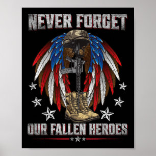 Never Forget Our Fallen Heroes Memorial Day Poster
