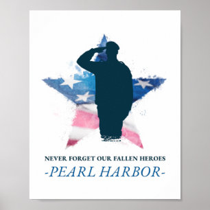 Never Forget Our Fallen Heroes Pearl Harbour Day Poster