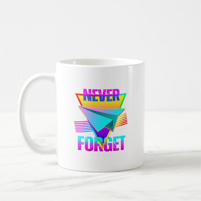 Never Forget Paper Airplane Coffee Mug (Left)