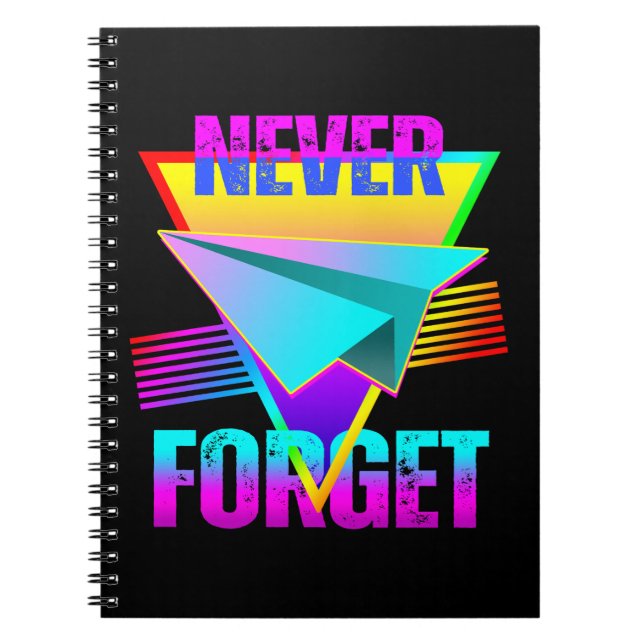 Never Forget Paper Airplane Notebook (Front)