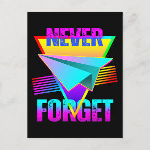 Never Forget Paper Airplane Postcard