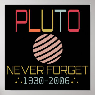 Never Forget Pluto Retro Funny Space, Science Poster