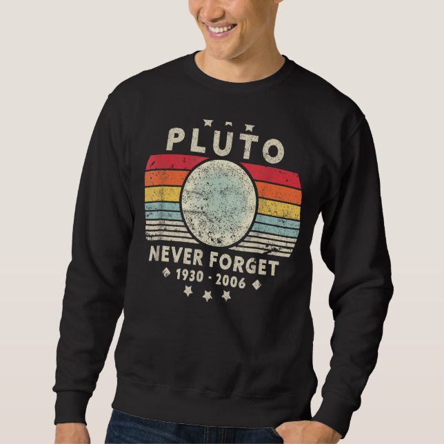 Never Forget Pluto Retro Style Funny Science Tee (Front)
