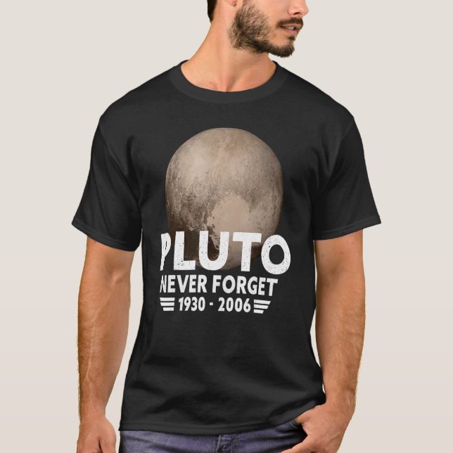 Never Forget Pluto Retro Style  Space 2 T-Shirt (Front)
